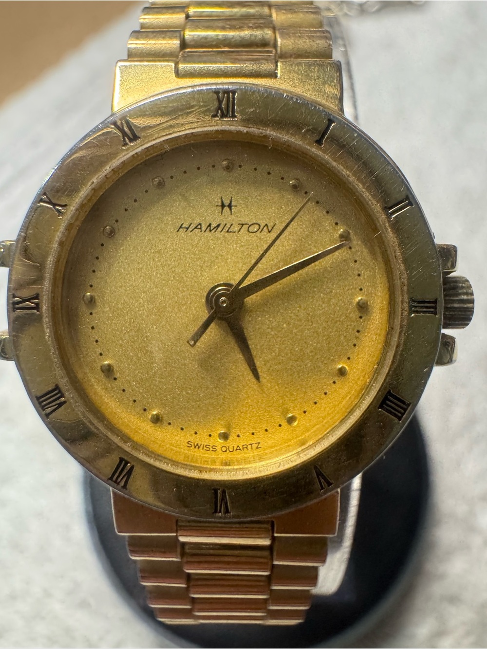 Hamilton Gold Tone Ladies Watch with Gold Dial